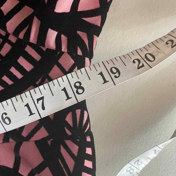 ECI New York Dress Womes 10 Pink Black Velvet Flocking Zip Back Peek a Boo Bust - Picture 8 of 12